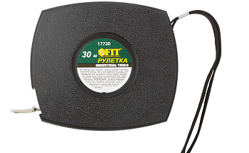 Рулетка 30 м черный закрытый пластиковый корпус, стальная лента FIT