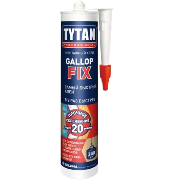 Клей монтажный Gallop Fix белый Tytan Professional 290 мл.
