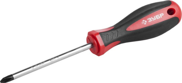 Отвертка РН 2*100, CrV эргономичная двухкомп.рукоятка ЗУБР