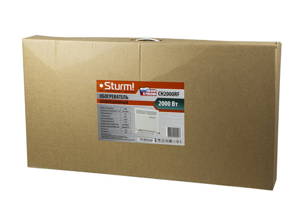 CH2000RF Конвектор 2000Вт,ал.наг.эл-т X-shape,механ.термост,напол,защ.от перегр/опрокид.Sturm!