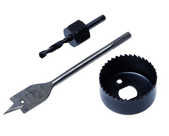 Набор для установки врезных замков 3 предмета,перовое сверло 22мм, коронка 48мм