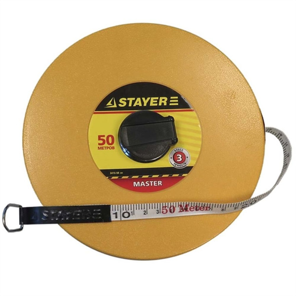 Мерная лента 50м STAYER "MASTER" F-50, фиберглассовое двухстороннее полотно,