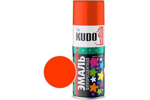 Эмаль флуоресцентная оранжево-красная 520мл KUDO