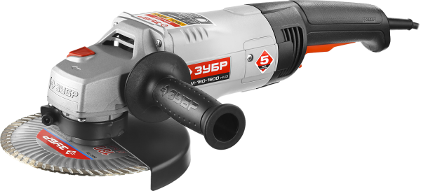 Углошлифовальная машинка (болгарка) ЗУБР УШМ-180-1800 ПМ3,180мм,800 об/мин 1800Вт