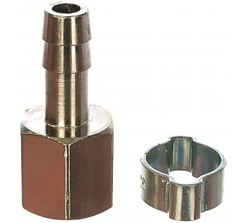 Переходник 1/4"F внутр на елочку 8мм с обжимн кольцом 8*13мм 180251