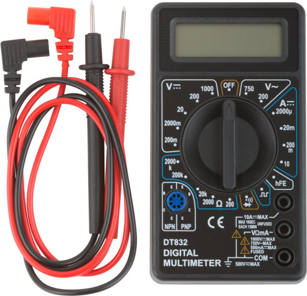 Мультиметр 0,1 мВ-1000В  0,1В-750В 1 мкА-10 А 0,1 Ом-2 МОм
