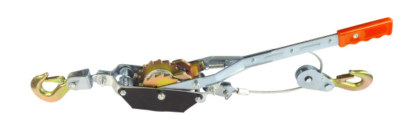 1091-08-2001 Лебедка рычажная 2т, 2 храповых колеса, трос 2,2м, Sturm!