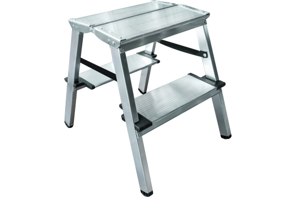 Стремянка алюминевая двухсторонняя 2 ступени 