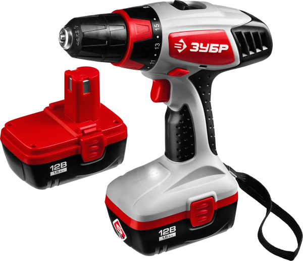 Дрель-шуруповерт акк, 12 В, 2 АКБ, МАСТЕР ЗУБР