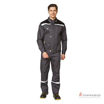 Костюм мужской "Профессионал 1" тёмно-серый/светло-серый (куртка и брюки)