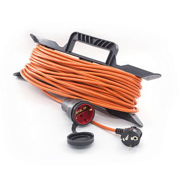 Удлинитель силовой на каркасе, 1 розетка, ПВС 3х0,75мм², 10А, 2,3кВт, с/з, 20м, (шт.)