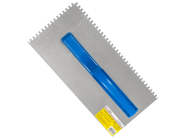 Гладилка зубчатая 130*270мм, нерж.сталь,пластиковая рукоятка зуб 4*4мм (Remocolor)