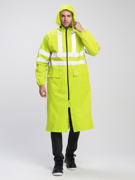 Плащ влагозащитный сигнальный Тайфун СОП (Полиэфир/ПВХ,200), лимонный