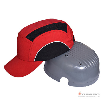 Каскетка защитная с вставкой из ABS-пластика и СОП серая