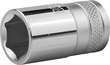 Торцовая головка 15мм 1/2" KRAFTOOL ″INDUSTRIE QUALITAT″, Cr-V, FLANK, хромосатинированная