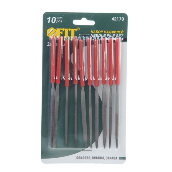 Надфили узкие ПФХ ручка 3*140, 10шт