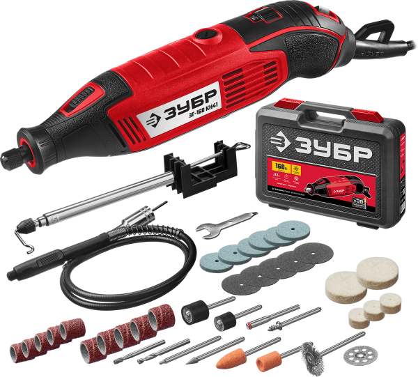 Гравер электрический + насадки, 160 Вт, 1500-3500 об/мин, МАСТЕР ЗУБР