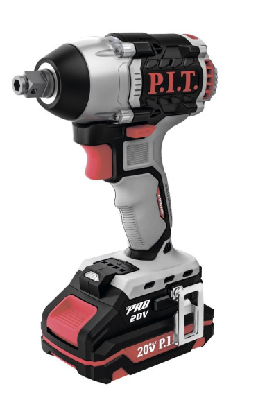 Гайковерт ударный бесщеточный аккум PIW20H-300B/1(20В, 300Нм,квадрат 1/2" и шестигран,2АЧ,ЗУ,кейс) P.I.T 