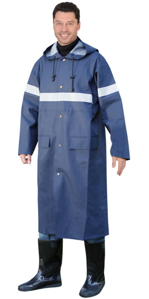Плащ влагозащитный Волга с СОП (280 гр/м2) (тип Циклон) синий