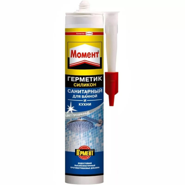 Герметик силиконовый "Момент" санитарный д/ванны и кухни прозрачный 280мл