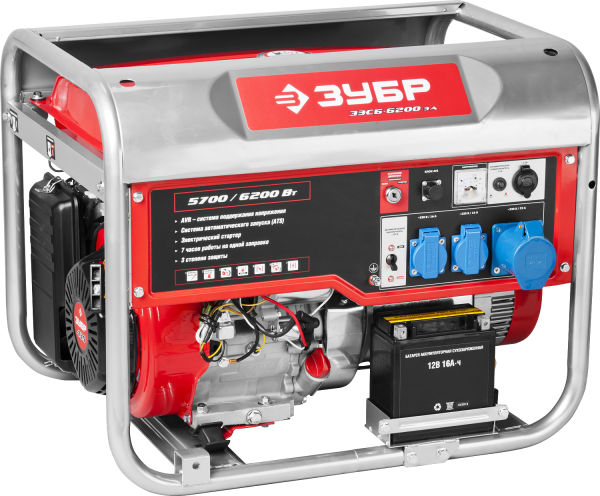 Электрогенератор автозапуск, 6200 Вт, МАСТЕР ЗУБР