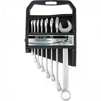 Набор ключей комбинированных 6-22мм, 12шт., CrV матовый хром//Stels