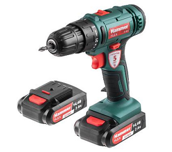 Шуруповерт акк. ACD14BS 14,4В 2*2Ач 10мм  Hammer Flex