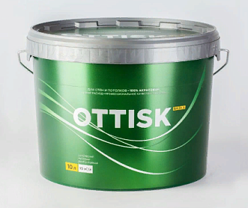 Краска OTTISK для стен и потолков влагостойкая 10л 