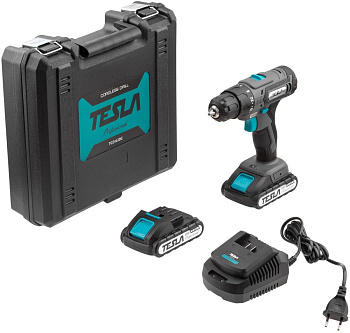 Шуруповерт акк., TCD142DC 14.4В 2x2.0Ач LiION 10мм 0-400/0-1500об/мин 45Нм 1ч кейс TESLA 
