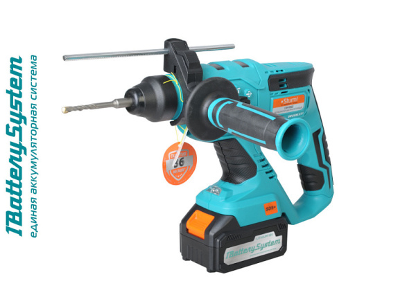 Аккумуляторный перфоратор б/щ Sturm!,18 В,3 реж,1BatterySystem, 2.2 Дж, 4 реж, 20мм, 1х3.0Ач, ЗУ, кейс