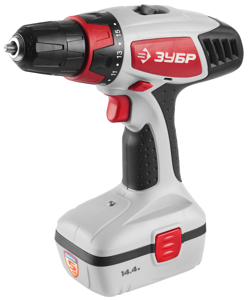 Дрель-шуруповерт вкуум.ЗУБР ДА-14,4-2 14,4В,эл тормоз,в кейсе