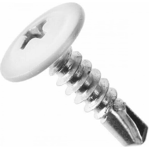 Саморез 4,2*16 п/шайба,сверло., РАЛ 9003