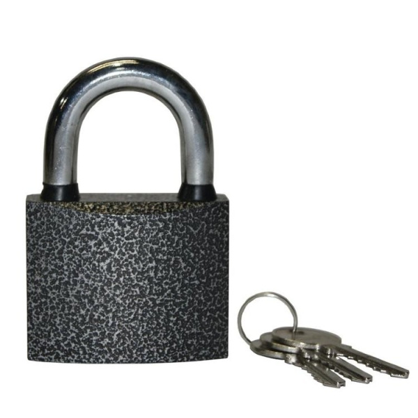 Замок навесной 55мм влагостойкий с чехлом из ПВХ