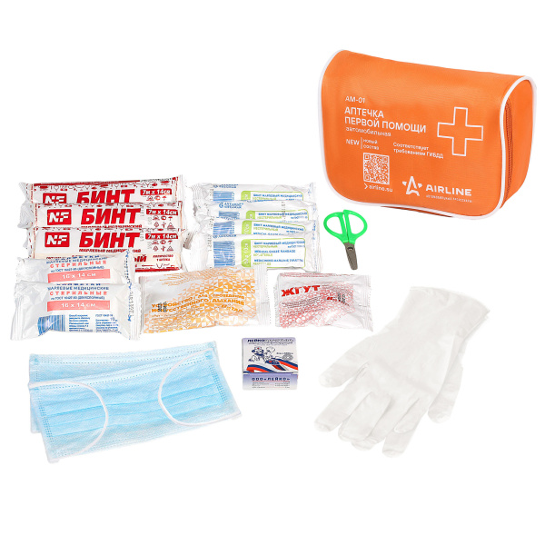 Аптечка Airline текстильный футляр AM-01 Новый состав  AIRLINE