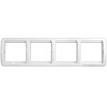 Рамка четырехместная горизонтальная белая "Валери"