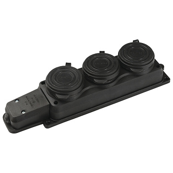 Колодка 3 гн с загл.каучук 2Р+Е 1*16 220-240В Универсал