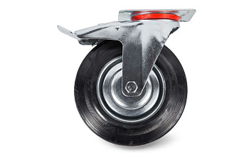 Колесо 75мм  поворотное тормоз рез. SCb 93