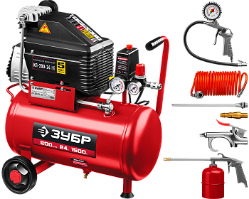 Компрессор масл+пневмоинстр, 1500 Вт, 24л, 240л/мин, МАСТЕР ЗУБР
