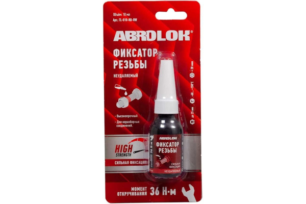 Фиксатор резьбы неразъемный (красный) 10 мл/ Abro Masters
