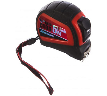 Рулетка с автостопом и магнитом двусторонняя 5 м х 19 мм "Монтажник"