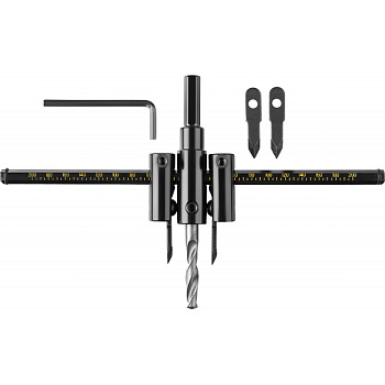 Сверло 40-200мм по дереву регулируемое, двухрезцовое ЗУБР "Балеринка"