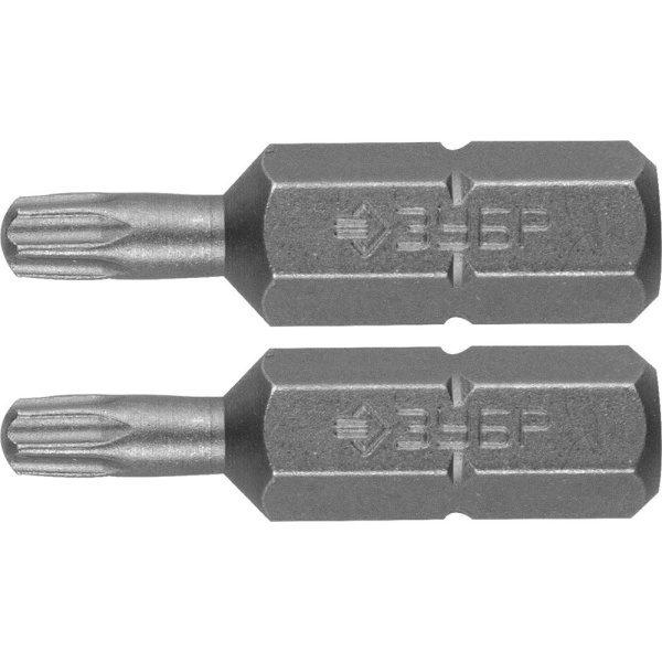 Бита Т10/Т15*25мм С1/4" Зубр кованые (2шт)