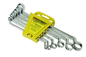 Набор ключей гаечных двухсторонних накидных, углеродистая сталь, 6 предметов, (уп.)