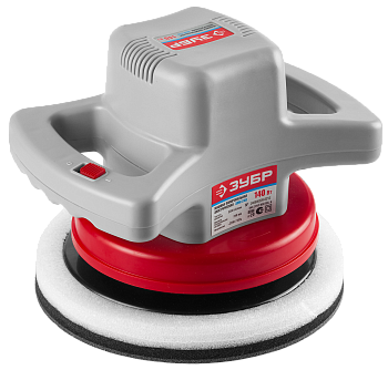 Полировальная машина, ЗУБР ЗПМ-240, 2 полировальные насадки, 3200 об/мин, 240 мм,140 Вт