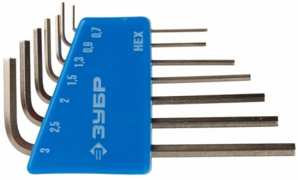 Набор ключей имбрус.  ЗУБР  0,7,0,9,1,3,1,52,2,5,3 (7шт)