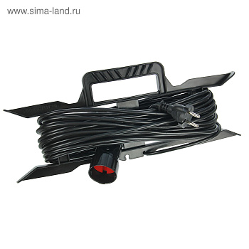 Удлинитель силовой на каркасе, 1 роз,  ПВС 3х0,75мм², 10А,2,3кВт, IP-44,с/з, 10м