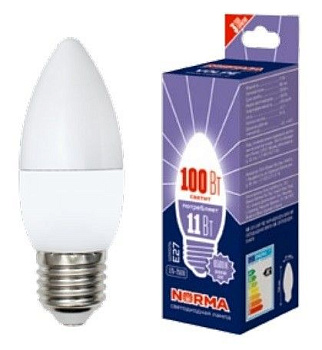 Лампа св/д Е27 6W 6400К Volpe Optima свеча матовая