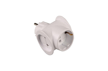 Разветвитель  3 гнезда, 1гн с/з, 2 гн б/з,16А белый 