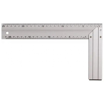 Угольник строительный 250мм с алюминиевым основанием ALUKOMTOOLS