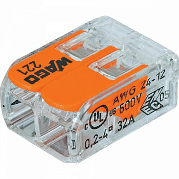 Клемма розеточная 2*0,2-4 мм. кв Wago